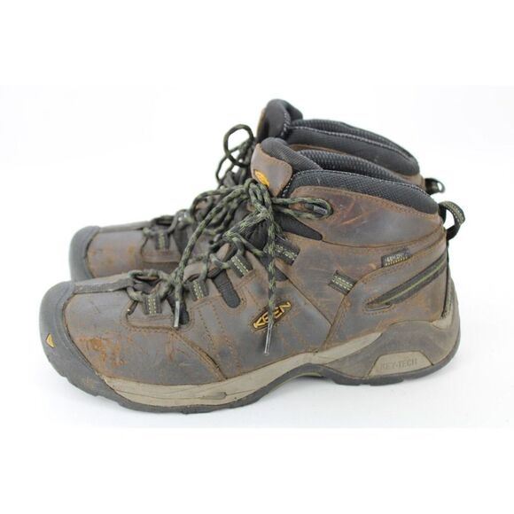 KEEN Detroit XT Mid Brown Leather Lace Up Steel Toe Waterproof Boots Men’s 10.5D - Picture 8 of 10